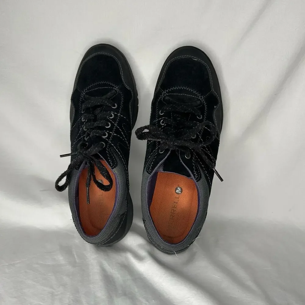 Merrell Albany Trail Hiking Shoe Womens 10 Black Suede Lace Low Sneakers J42286